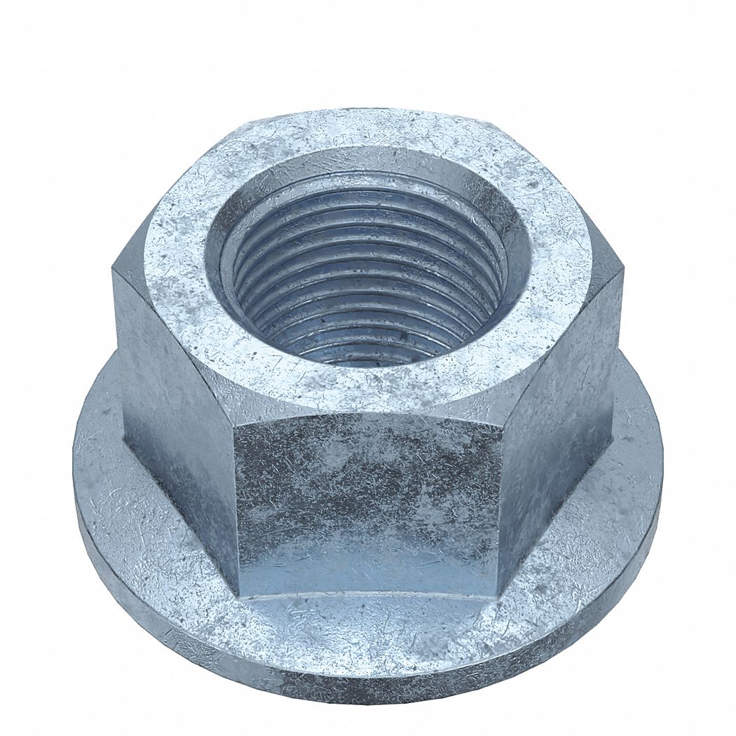 Lock Nut: 3/4"-16 Thread, Steel, Grade A, Zinc-Plated, 1 1/8 in Hex Wd, 43/64 in Hex Ht, 10 PK
