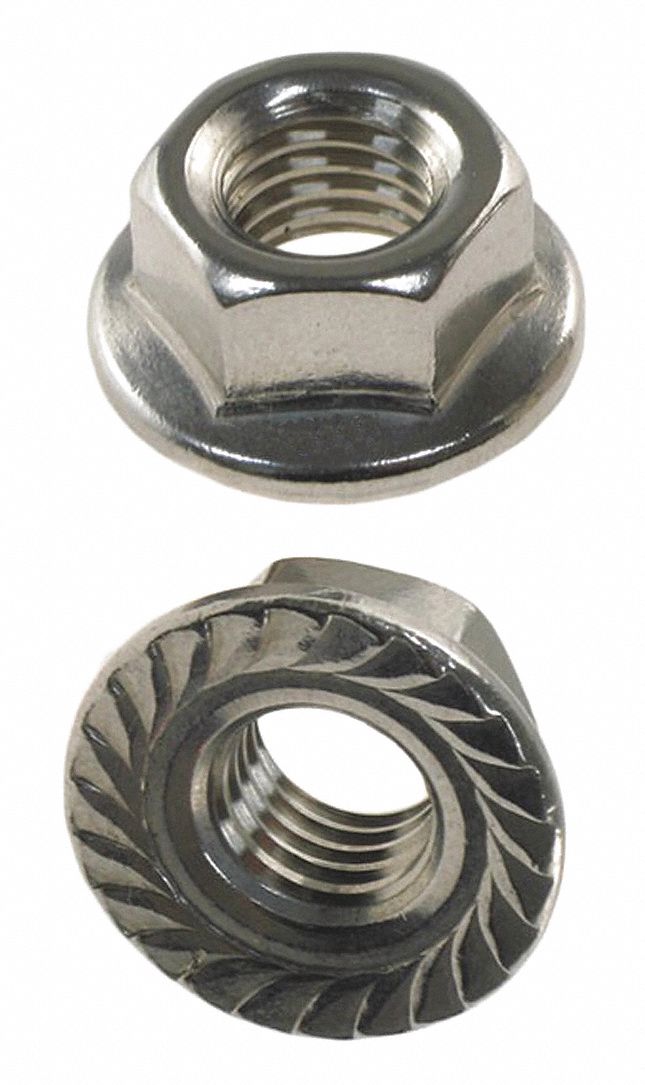 1/2-13 Stainless Steel Serrated Hex Flange Nuts Flange Locknuts 24 