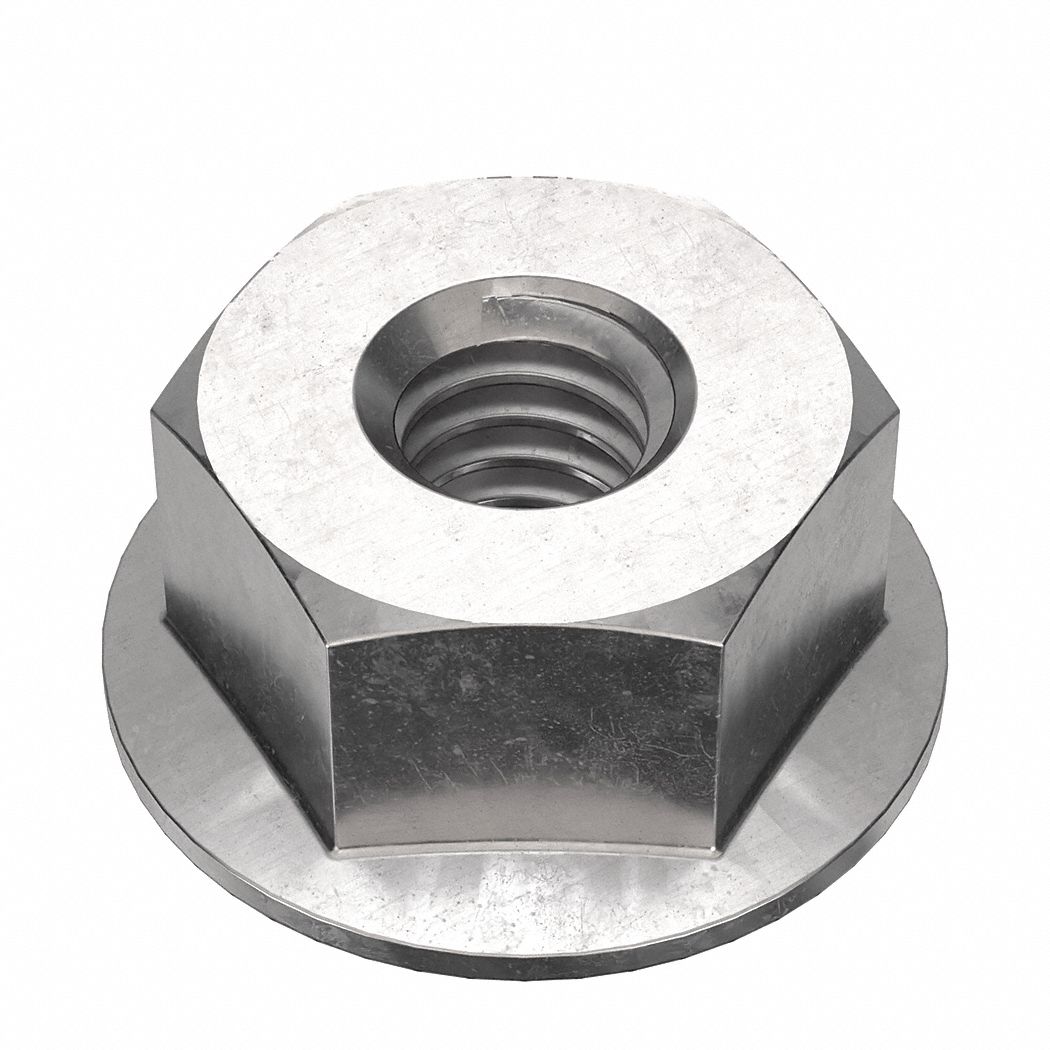 Lock Nut: #8-32 Thread, Stainless Steel, 18-8, Plain, 11/32 in Hex Wd, 13/64 in Hex Ht, 50 PK