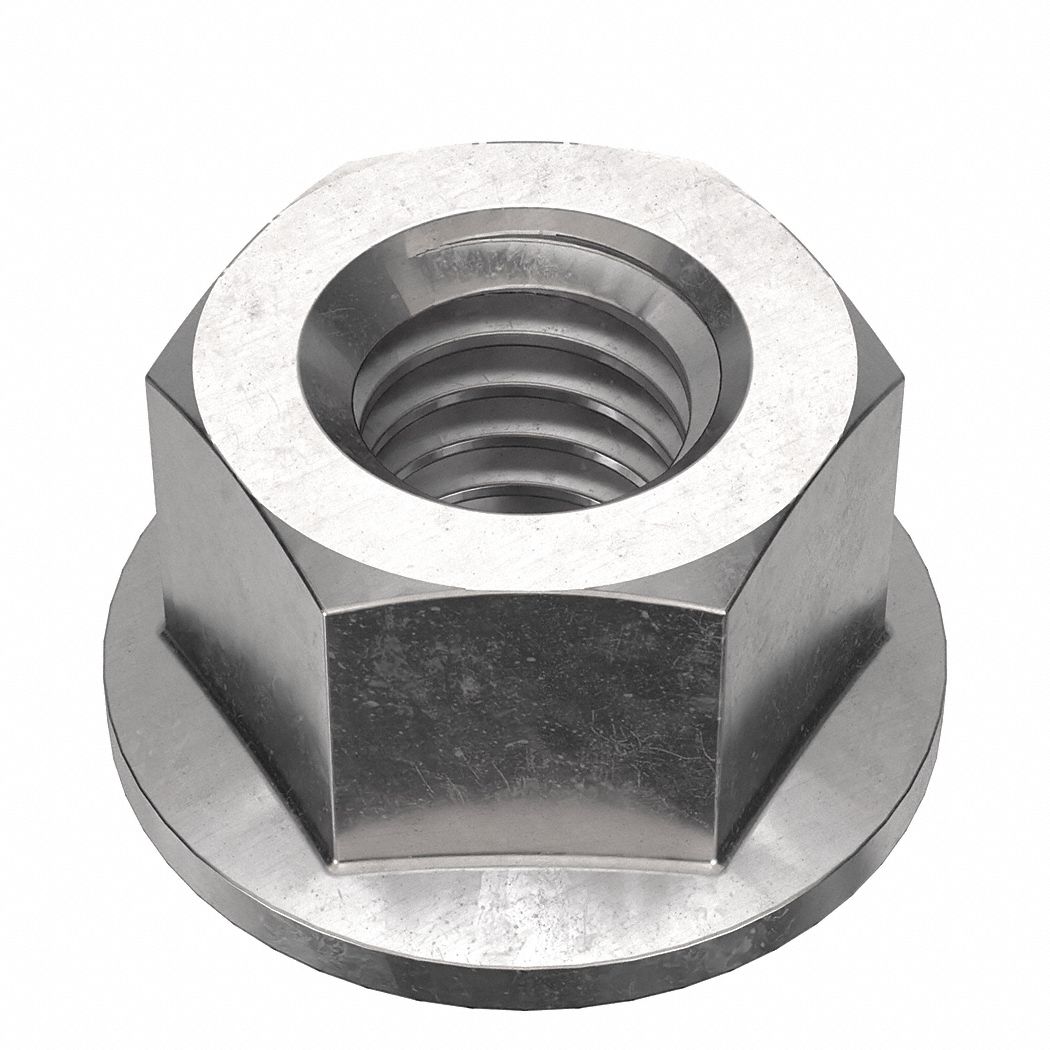 Lock Nut: 5/16"-18 Thread, Stainless Steel, 18-8, Plain, 1/2 in Hex Wd, 9/32 in Hex Ht, 50 PK