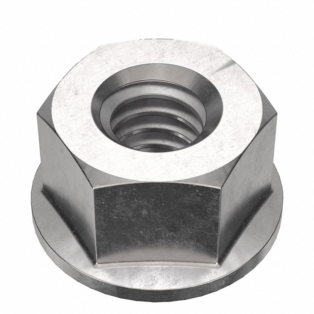 Lock Nut: 1/4"-20 Thread, Stainless Steel, 316, Plain, 7/16 in Hex Wd, 9/64 in Hex Ht, 10 PK