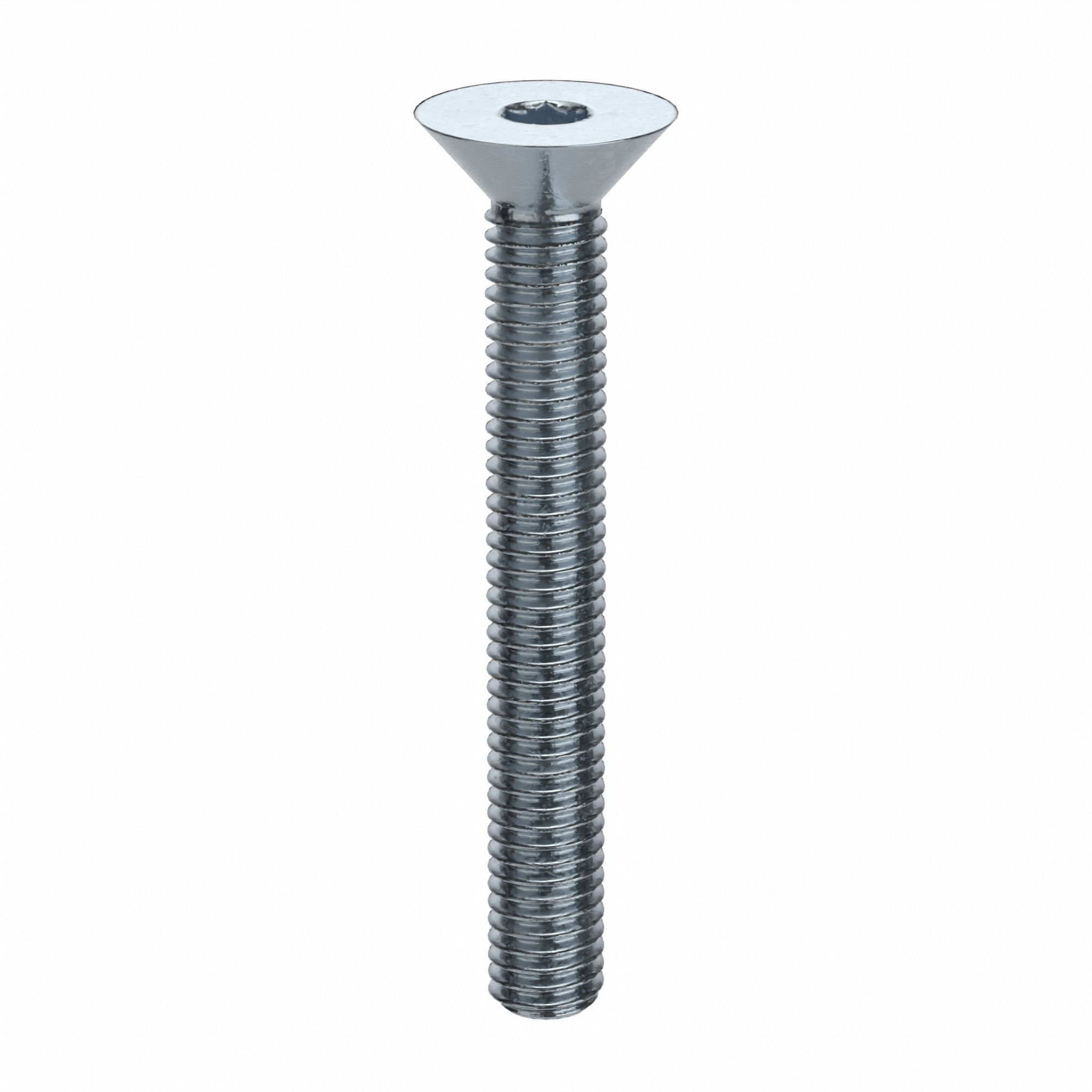 Socket Flat Head Screw: #10-32 Thread Size, 1 1/2 in Lg, Flat, Zinc Plated, Alloy Steel, 100 PK