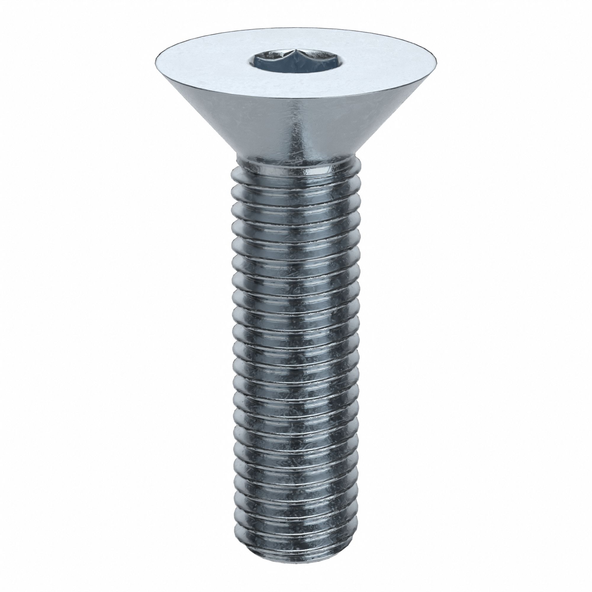 Socket Flat Head Screw: 1/4"-28 Thread Size, 1 in Lg, Flat, Zinc Plated, Alloy Steel, 100 PK