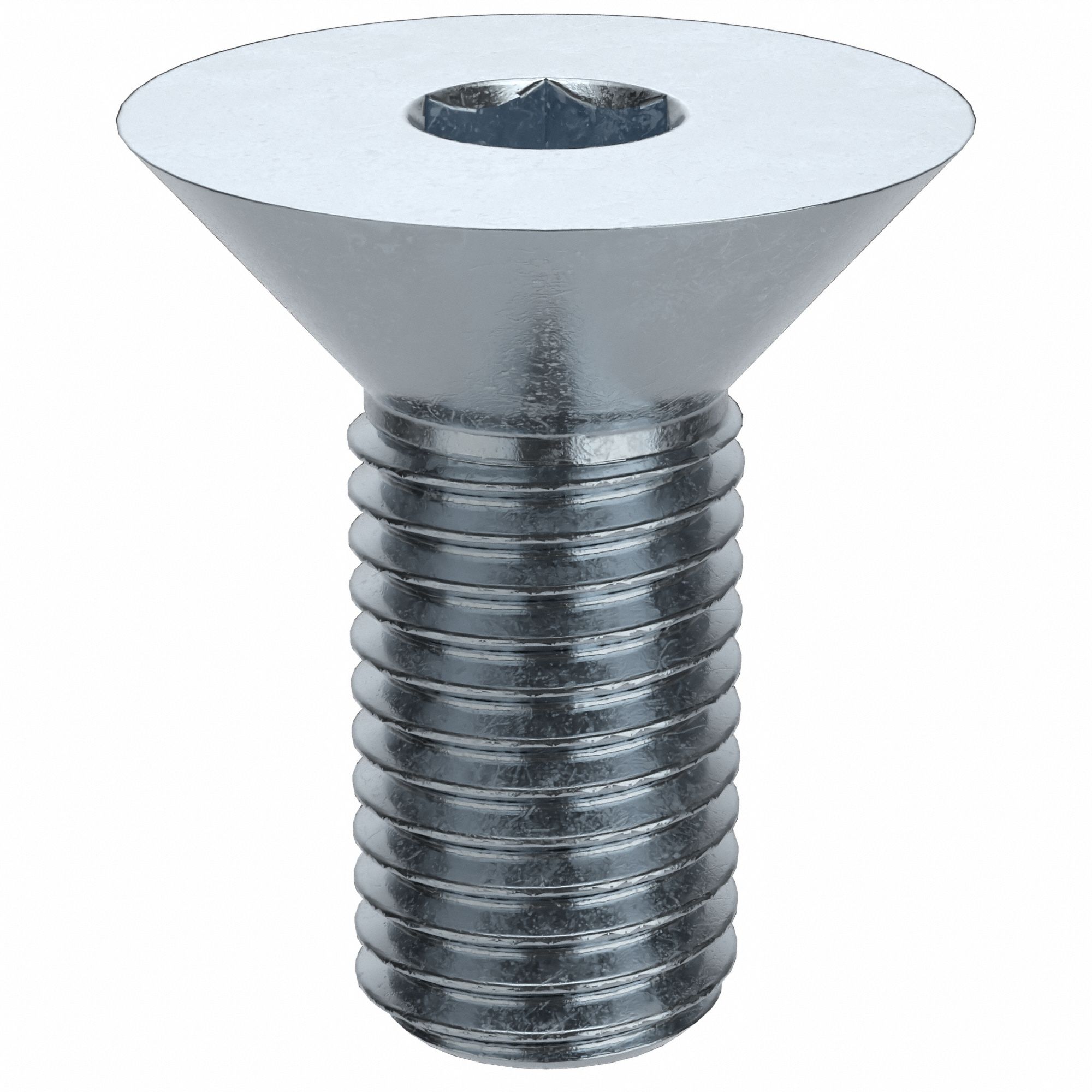 Socket Flat Head Screw: 5/16"-24 Thread Size, 3/4 in Lg, Flat, Zinc Plated, Alloy Steel, 100 PK