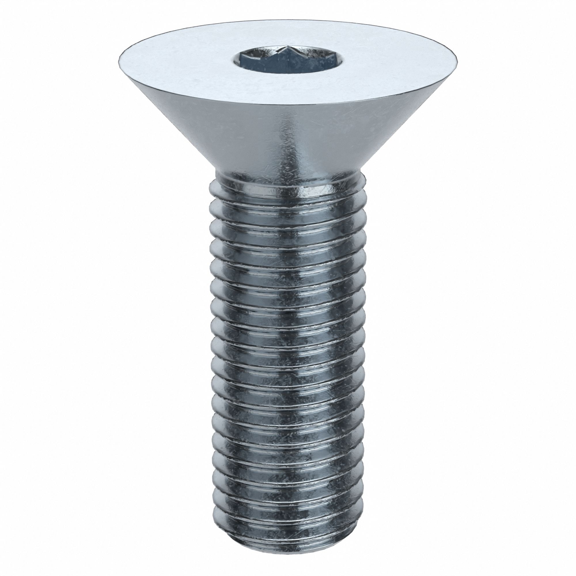 Socket Flat Head Screw: 5/16"-24 Thread Size, 1 in Lg, Flat, Zinc Plated, Alloy Steel, 50 PK