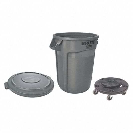 Rubbermaid Commercial Products BRUTE 32-Gallons Gray Plastic Trash