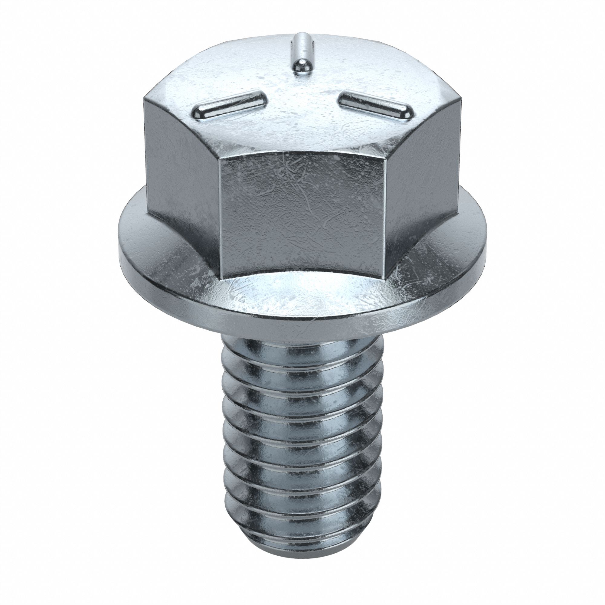 Flange Bolts: Std, Steel, Grade 5, Zinc Plated, 1/2 in lg, Fully Threaded, Inch, 25 PK