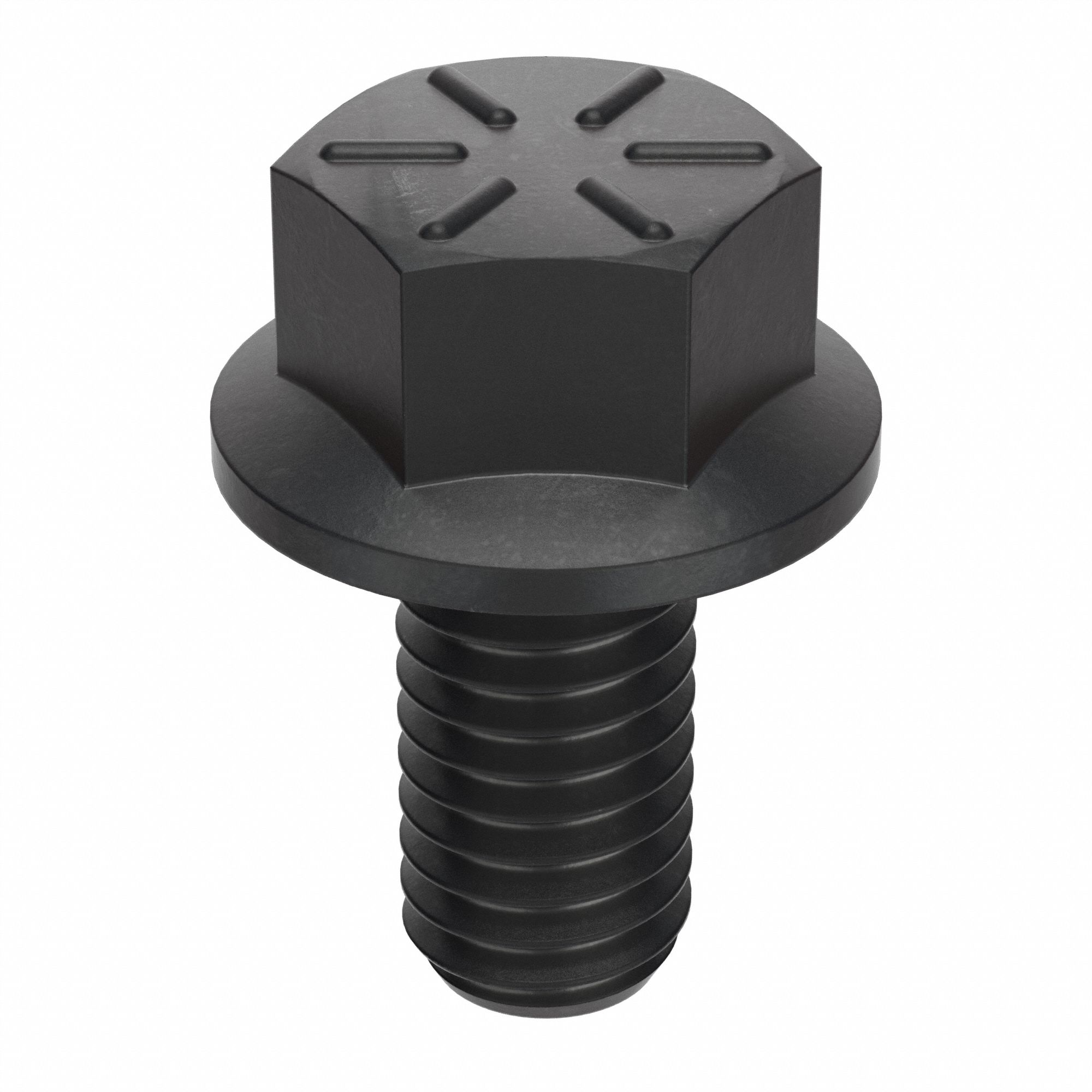 Flange Bolts: Std, Steel, Grade 8, Phosphate and Oil, 1 in lg, Fully Threaded, Inch, 25 PK