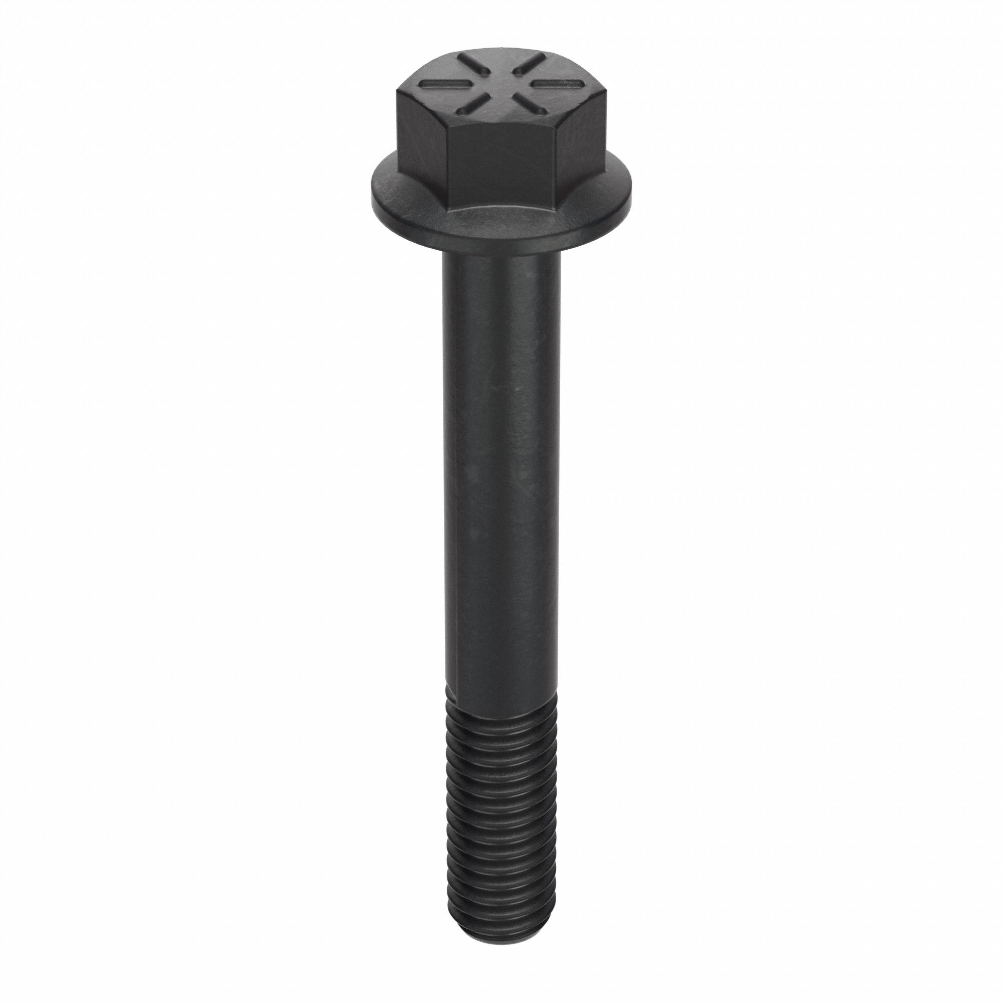 Flange Bolts: Std, Steel, Grade 8, Phosphate and Oil, 2 1/2 in lg, Partially Threaded, Inch, 25 PK