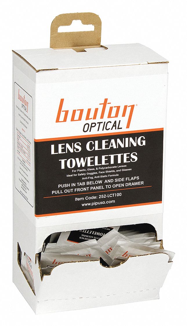 100 Wipe Count, Individually Wrapped, Lens Cleaning Towelette Dispenser