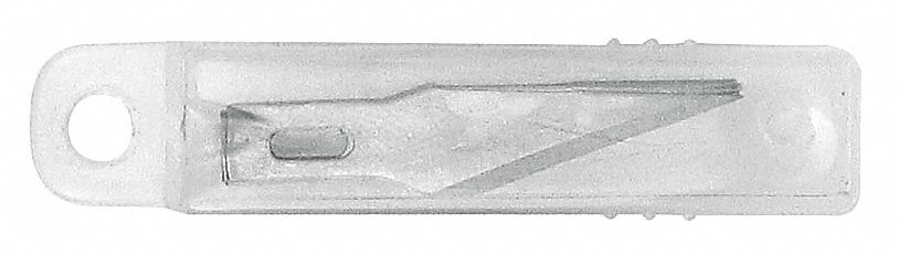 HOBBY KNIFE BLADES, 1 IN BLADE L, STEEL, 1/4 IN BLADE W, 41N556, ANGLED, 10 PK
