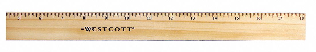 Wood ruler online with metal edge