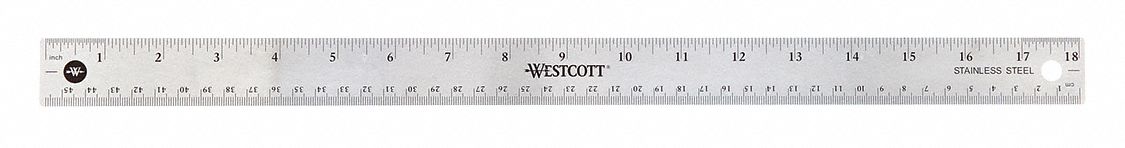 WESTCOTT, 10417, 18 in, Ruler - 41N637|10417 - Grainger
