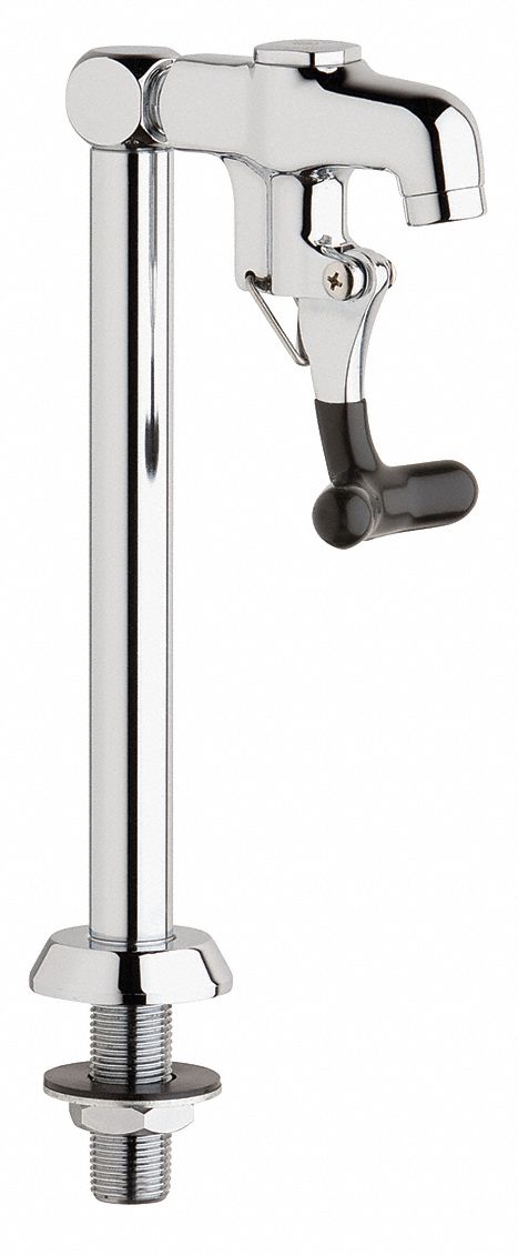 GLASS FILLER: STRAIGHT FAUCET SPOUT, CHICAGO FAUCETS, 712, CHROME FINISH, 1 GPM FLOW RATE