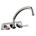 Low-Arc-Spout Dual-Lever-Handle Two-Hole Centerset Wall-Mount Kitchen Sink Faucets