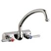 Low-Arc-Spout Dual-Lever-Handle Two-Hole Centerset Wall-Mount Kitchen Sink Faucets