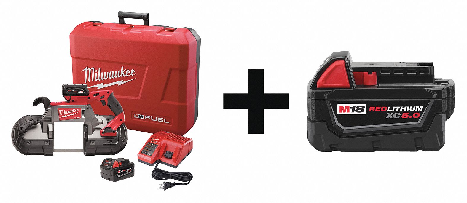 MILWAUKEE Portable Band Saw Kit, 18V DC, 44 7/8 in Blade Length