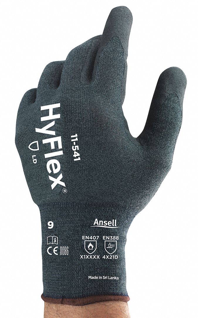 CUT-RESISTANT GLOVES, 18 GA, SZ 6, GREY, KEVLAR/STAINLESS STEEL/NYLON, SILICONE PALM, PAIR