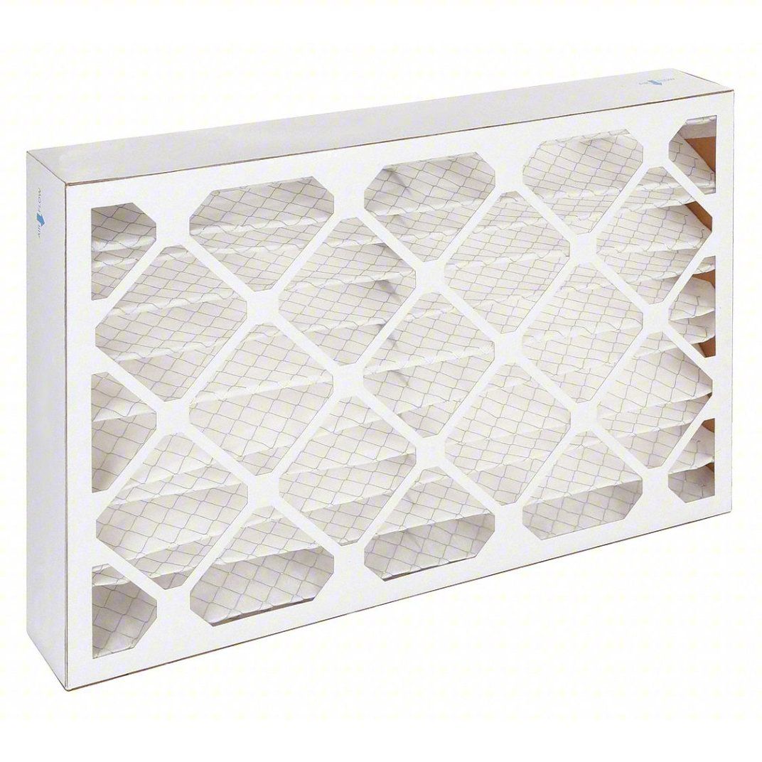 Pleated Air Filter: 17 in x 27 in x 4 in, MERV 8, Gen Use