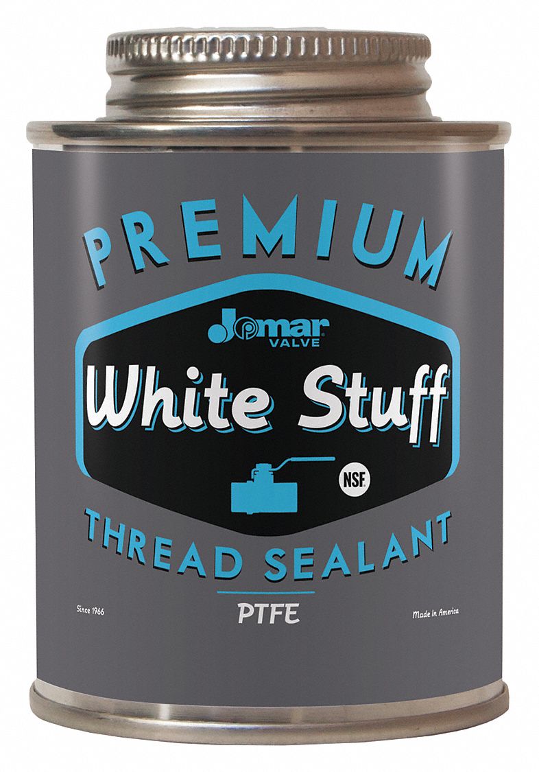 Thread Sealant with PTFE: 32 oz, Can, PTFE, White, With 3,000 psi Gas Pressure