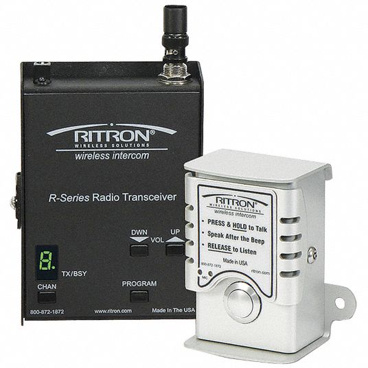 2-Way Wireless Intercom, Stainless Steel, UHF, 1 to 2 Miles Operating ...