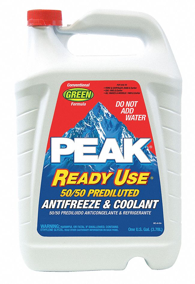 Antifreeze Coolant, 1 gal, Plastic Bottle, Dilution Ratio : Pre-Diluted, -34 °F Freezing Point (F)