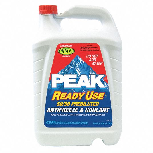 Antifreeze Coolant, 1 gal, Plastic Bottle, Dilution Ratio 50/50, 34° Freezing Point (F), PK 6