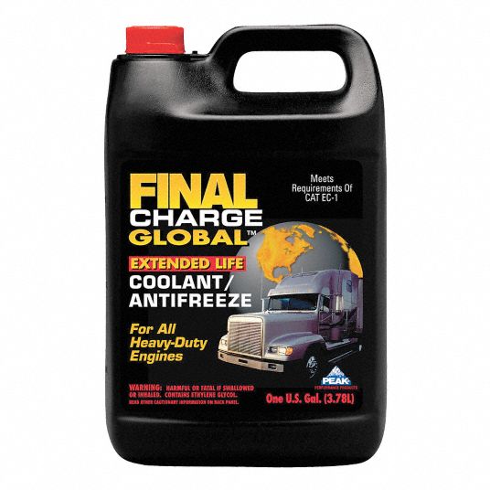 Antifreeze Coolant, 1 gal, Plastic Bottle, Dilution Ratio RTU, 34° Freezing Point (F), PK 6