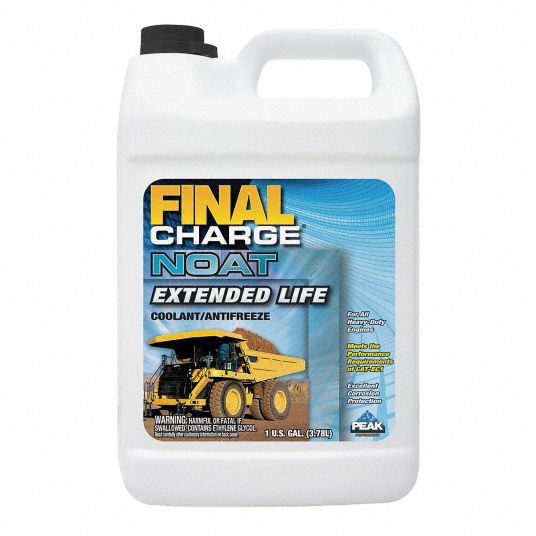 Antifreeze Coolant, 1 gal, Plastic Bottle, Dilution Ratio RTU, 34° Freezing Point (F), PK 6