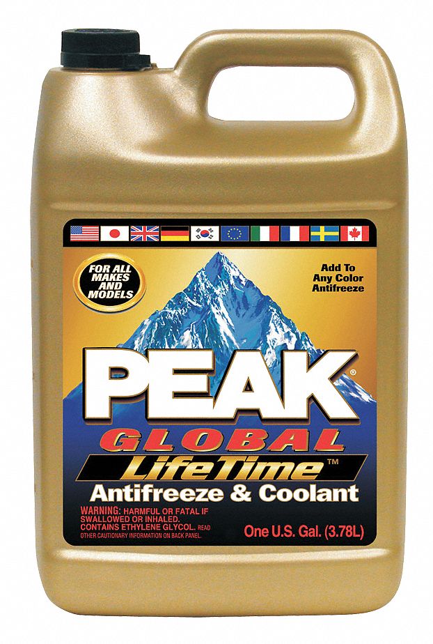 Antifreeze Coolant, 1 gal, Plastic Bottle, Dilution Ratio RTU, 34