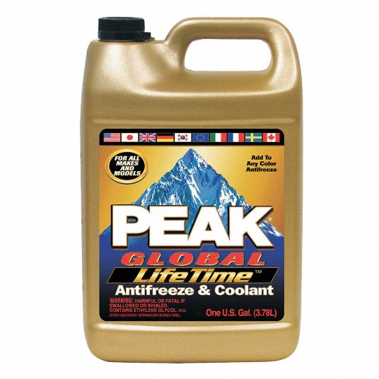 Antifreeze Coolant, 1 gal, Plastic Bottle, Dilution Ratio RTU, 34° Freezing Point (F), PK 6