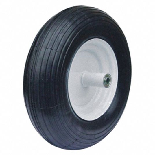 HIRUN Wheelbarrow Tire Wheel Assembly, 16 in Outside Dia., Tire