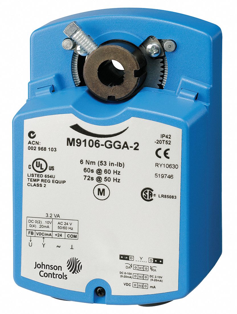 JOHNSON CONTROLS 24V AC Proportional Electric Actuator, -4° To 125°F ...