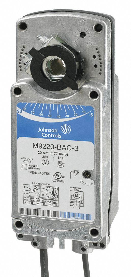 JOHNSON CONTROLS 24V AC/DC Proportional Electric Actuator, 40° to 131