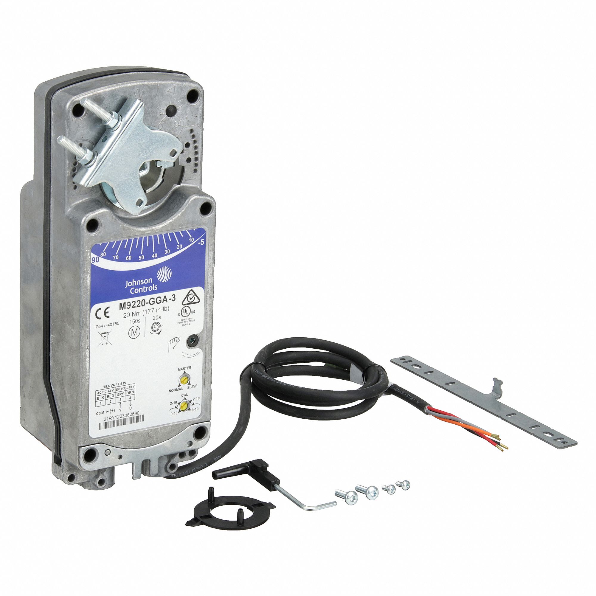 Actuator: Dampers, Proportional, Spring Return, 177 in-lb, 24V AC/DC, Hardwired, NEMA 2 / IP54