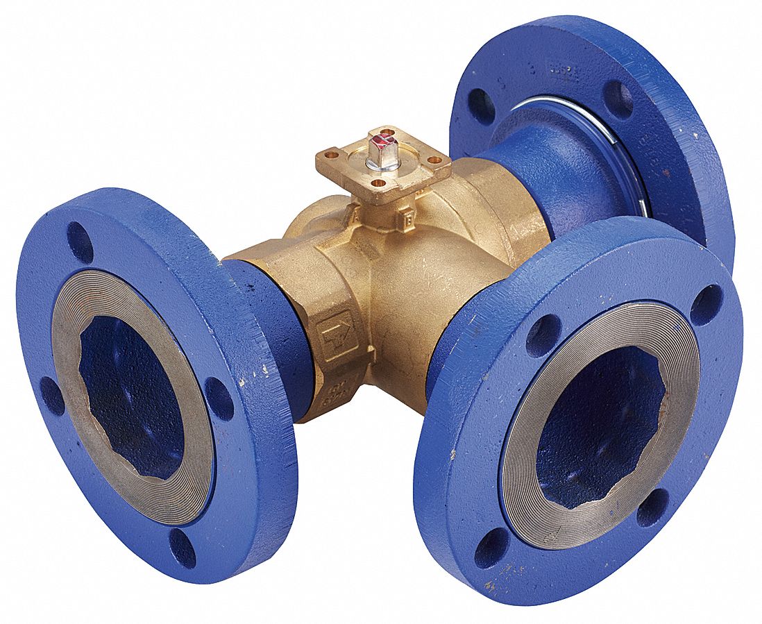 3Way, 4 in Flanged, HVAC Control Ball Valve 41P815VG18A5JU Grainger
