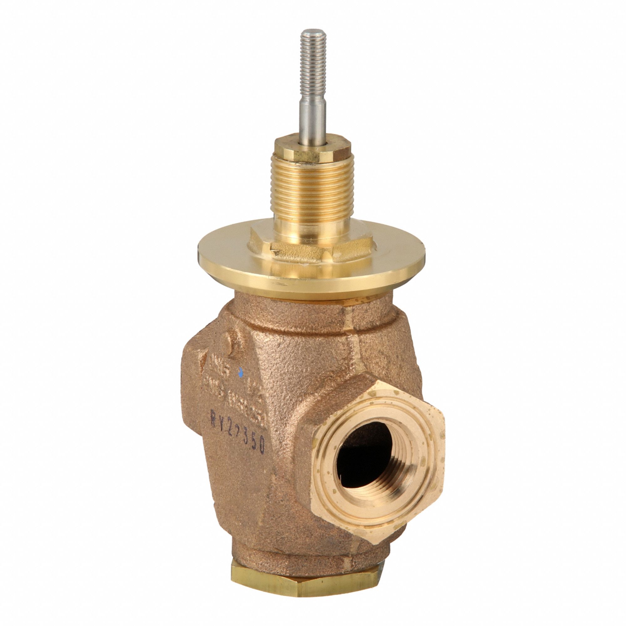 Hydronic Globe Valve: 2-Way, 4.6 CV Flow, 1/2 in Female NPT, Bronze Body, Stainless Steel Stem, NC