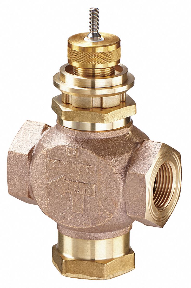 Johnson Controls V-4324-1005 3 way mixing valve 3/4" V-3000-1 Actuator 4-8 psig