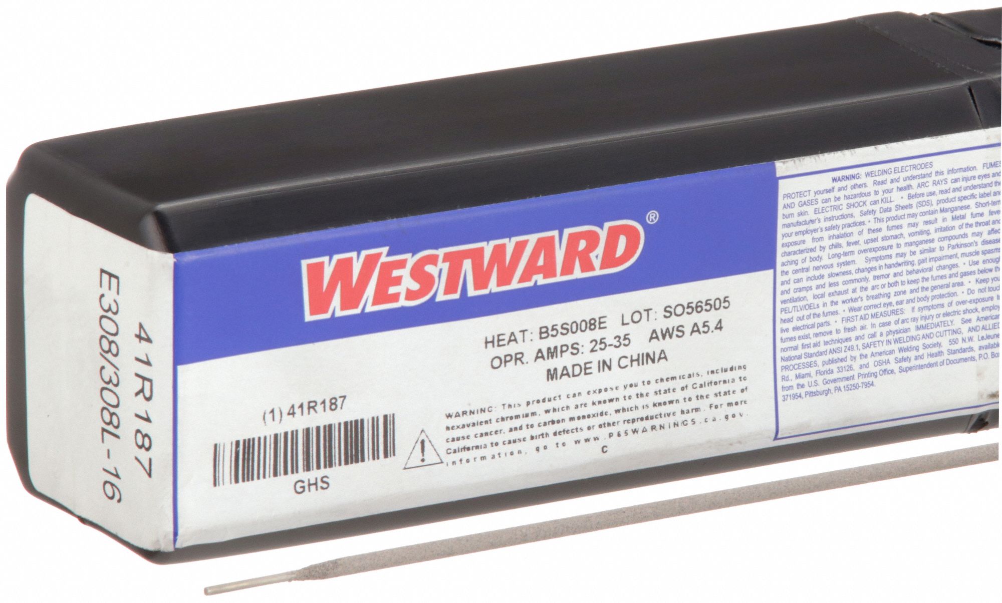 Stick Electrode: Stainless Steel, E308/308L-16, 1/16 in x 12 in, 5 lb