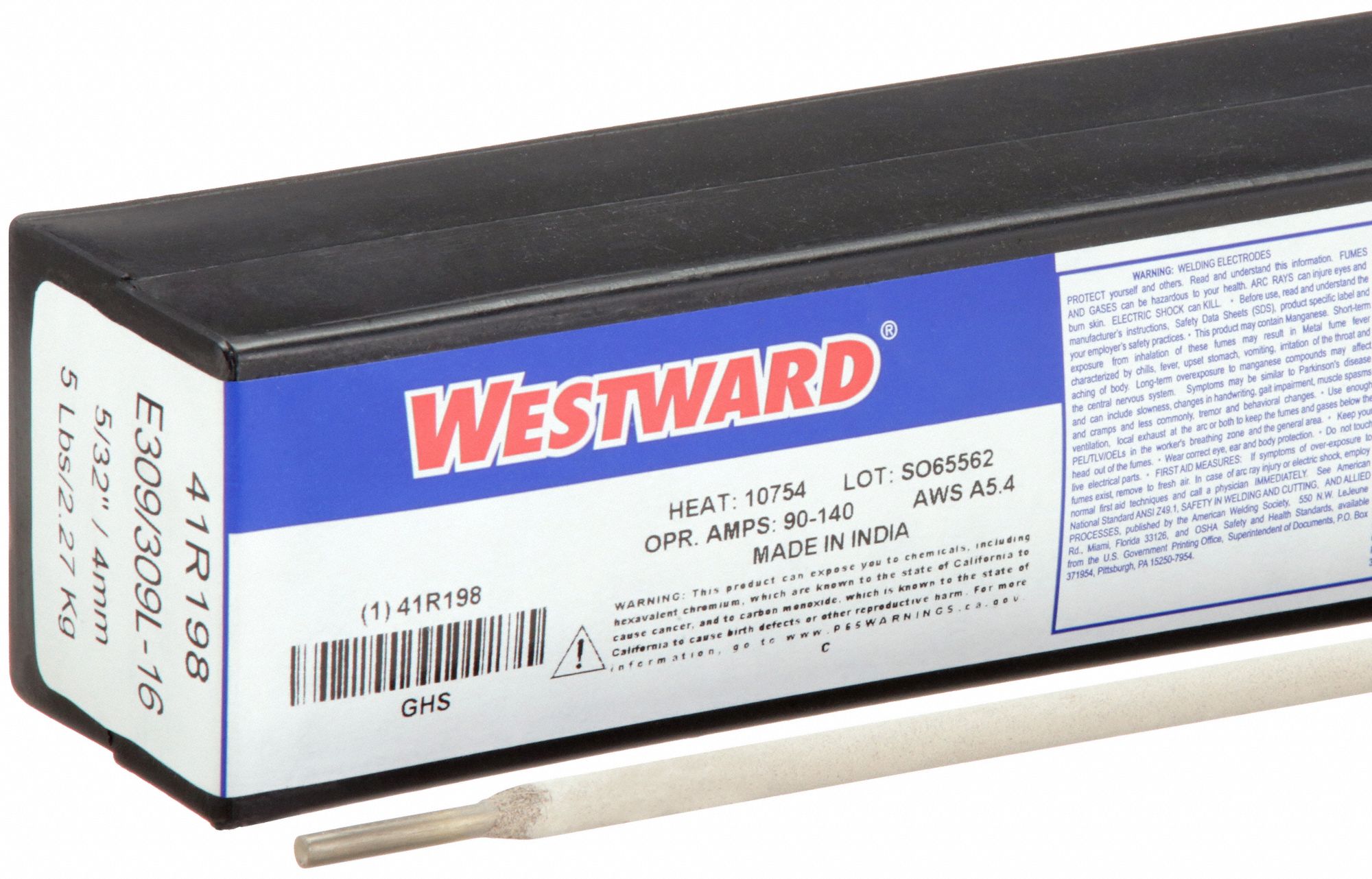 Stick Electrode: Stainless Steel, E309/309L-16, 5/32 in x 14 in, 5 lb