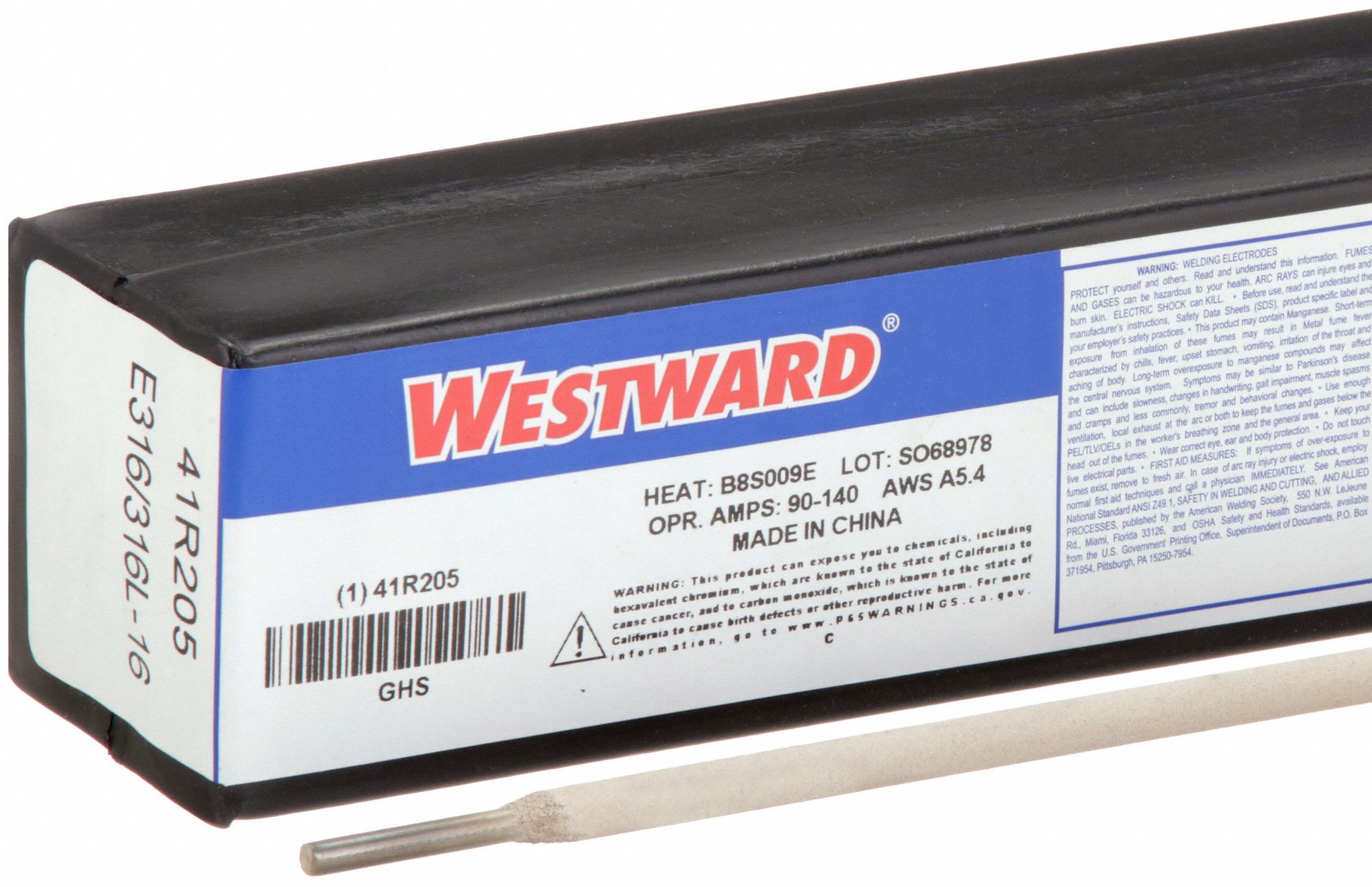 Stick Electrode: Stainless Steel, E316/316L-16, 5/32 in x 14 in, 5 lb