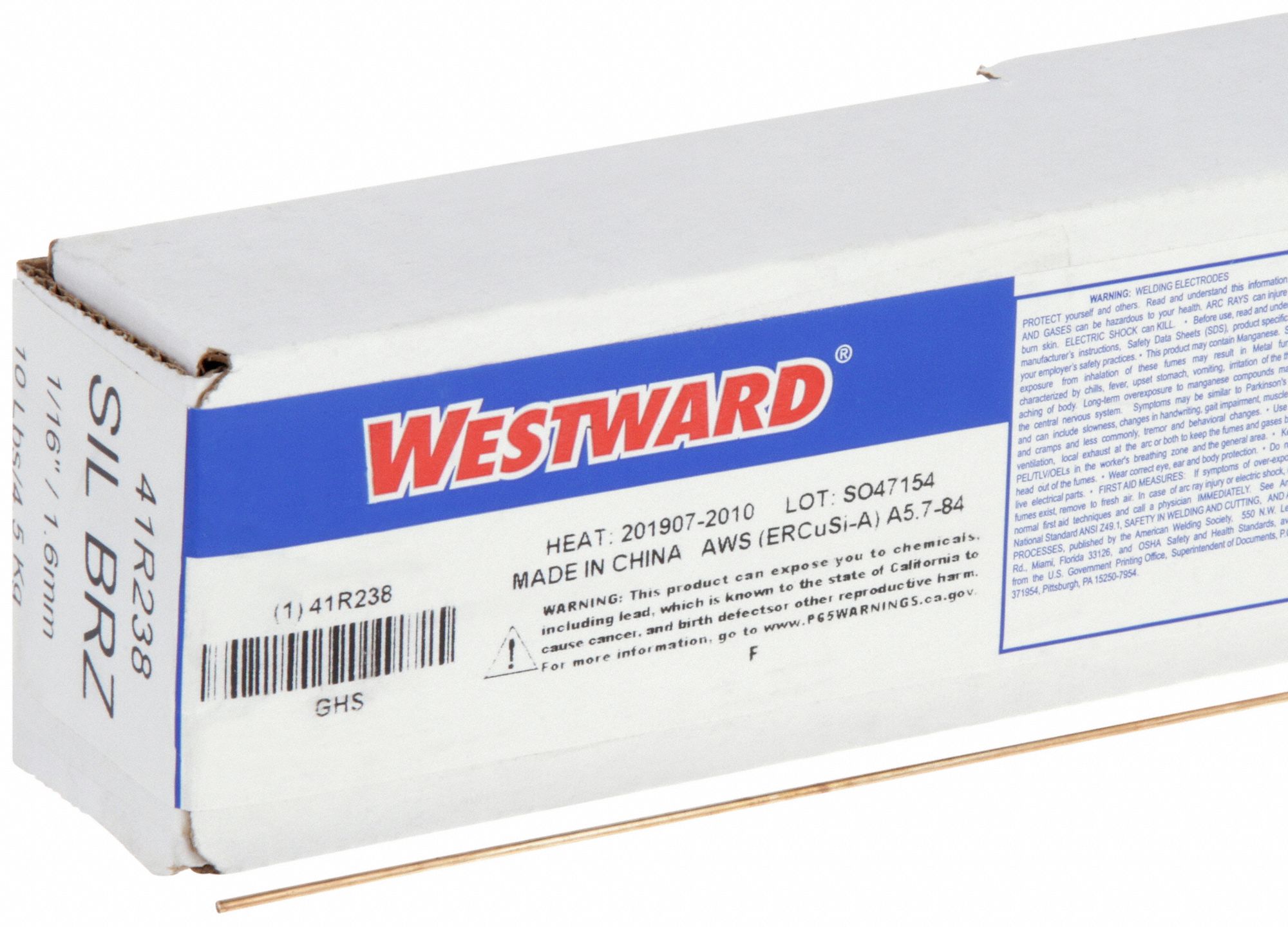 TIG Welding Rod: Copper, ERCuSi-A, 1/16 in x 36 in, 10 lb