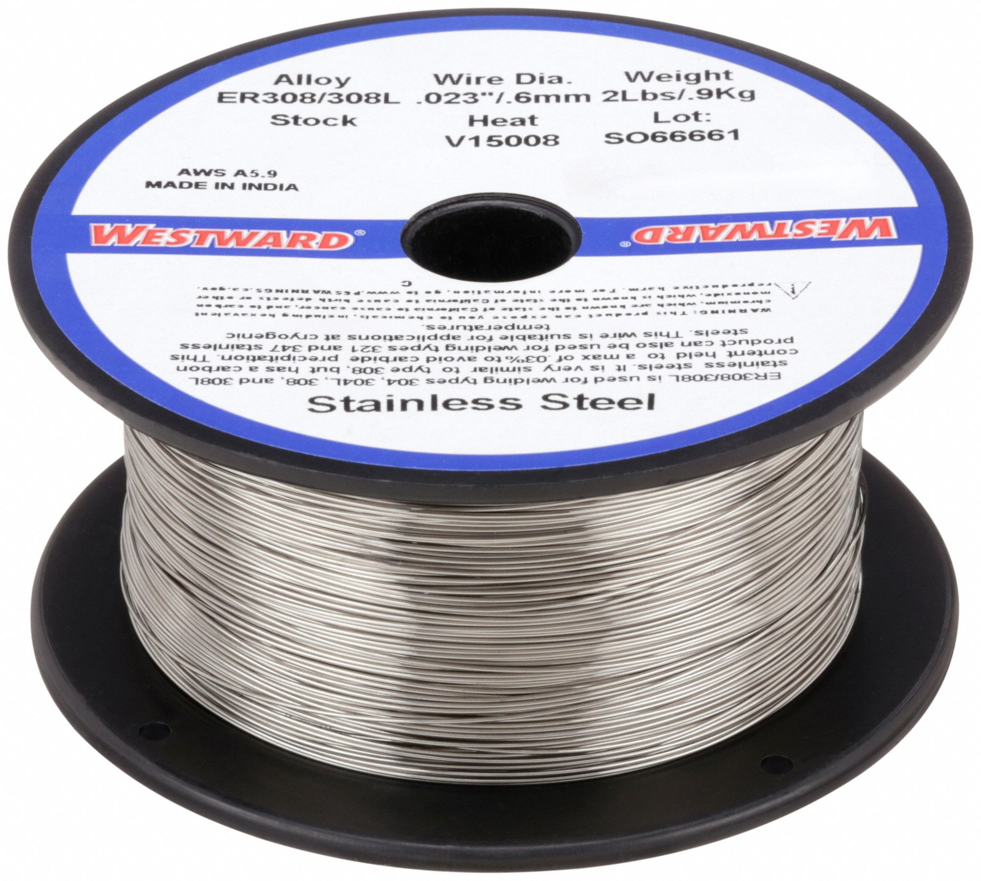 MIG Welding Wire: Stainless Steel, ER308/308L, 0.023 in, 2 lb