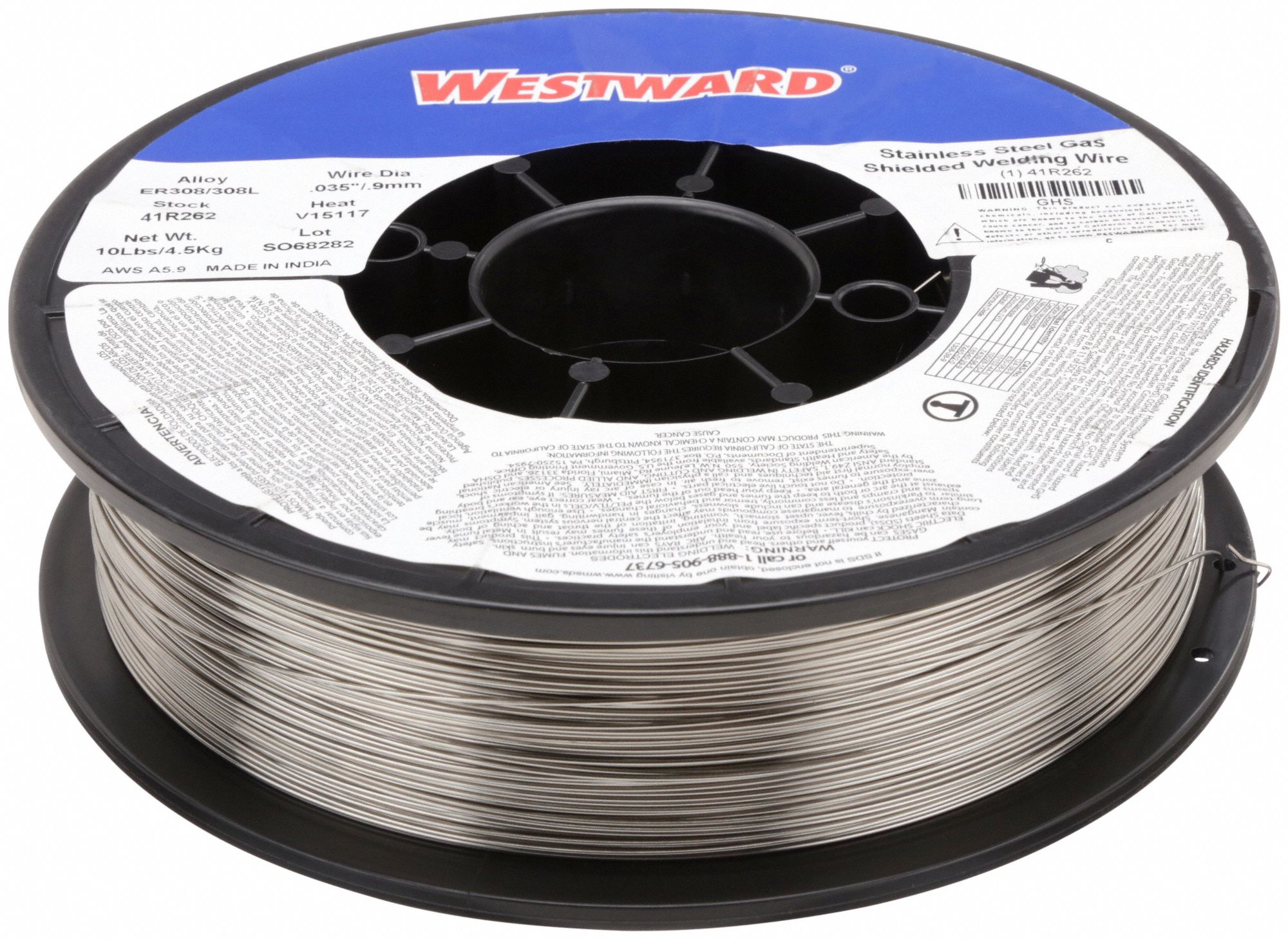 MIG Welding Wire: Stainless Steel, ER308/308L, 0.035 in, 10 lb