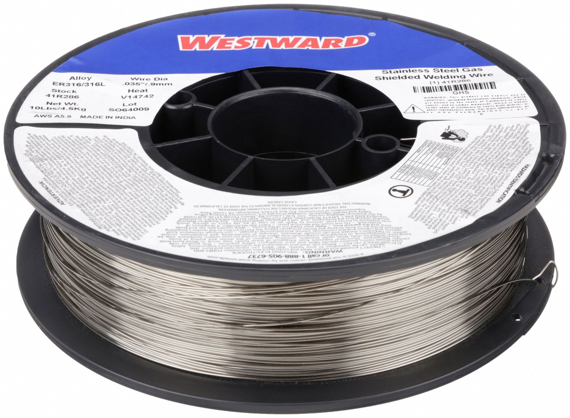 MIG Welding Wire: Stainless Steel, ER316/316L, 0.035 in, 10 lb