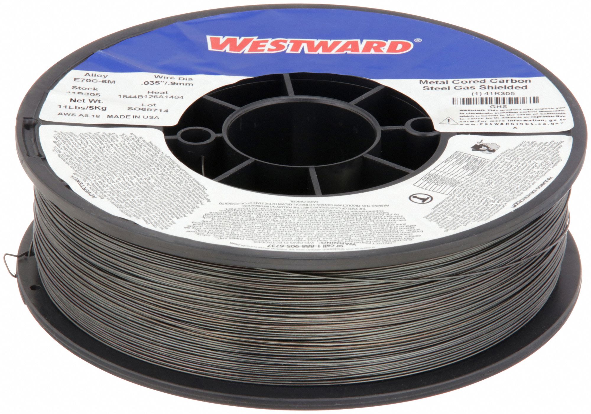 Metal-Cored Welding Wire: Carbon Steel, E70C-6M, 0.035 in, 11 lb