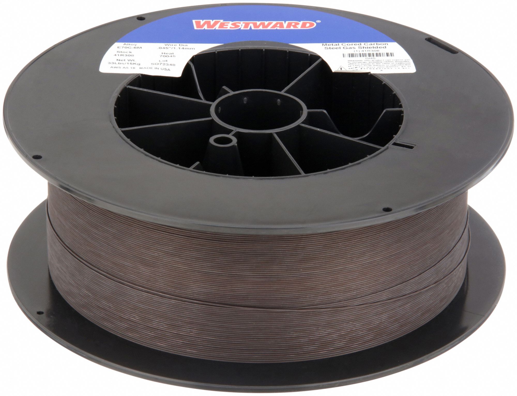 Metal-Cored Welding Wire: Carbon Steel, E70C-6M, 0.045 in, 33 lb