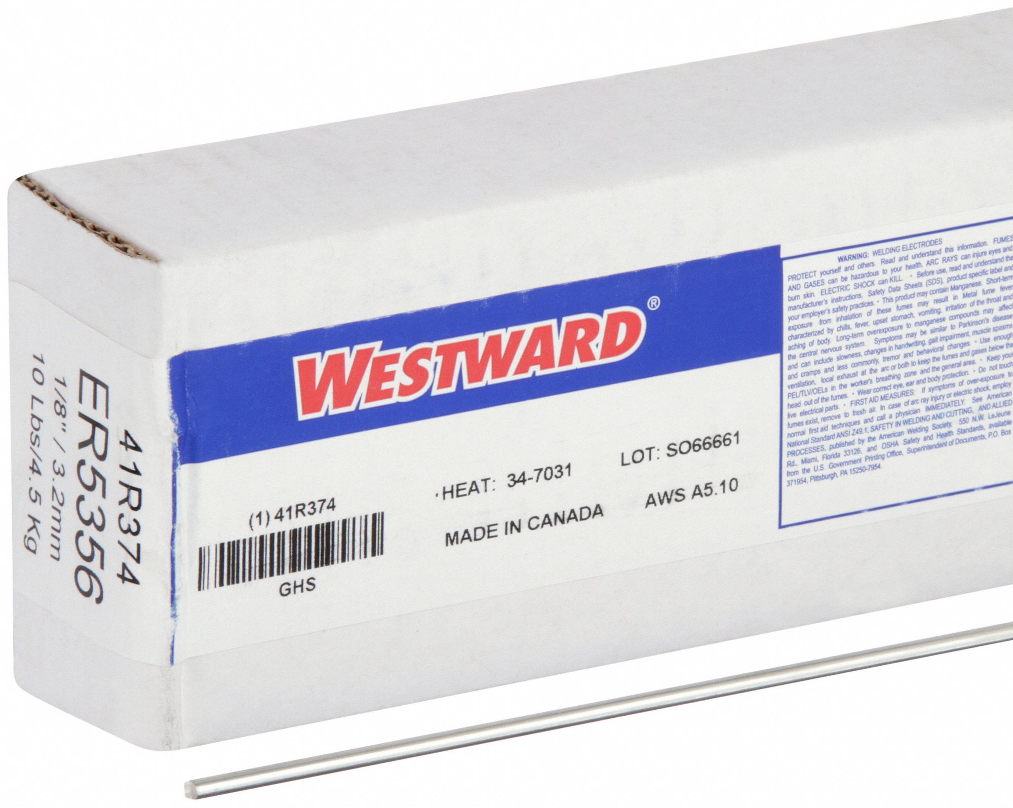 WESTWARD, Aluminum, ER5356, TIG Welding Rod - 41R374|41R374 - Grainger