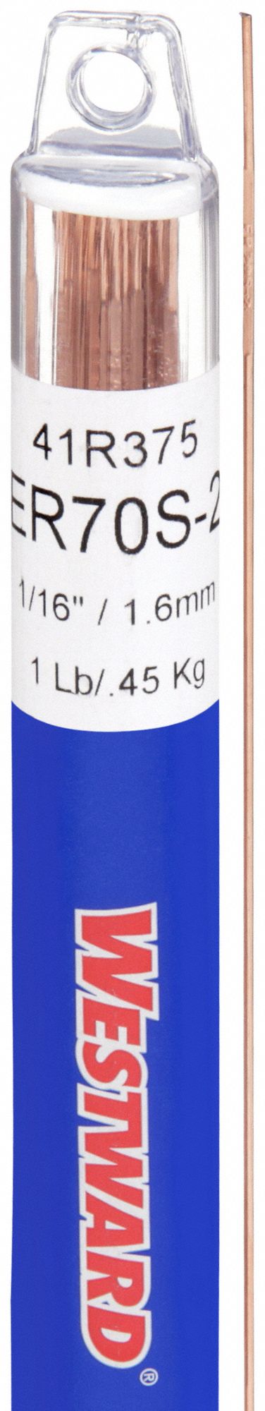 TIG Welding Rod: Carbon Steel, ER70S-2, 1/16" x 36", 1 lb