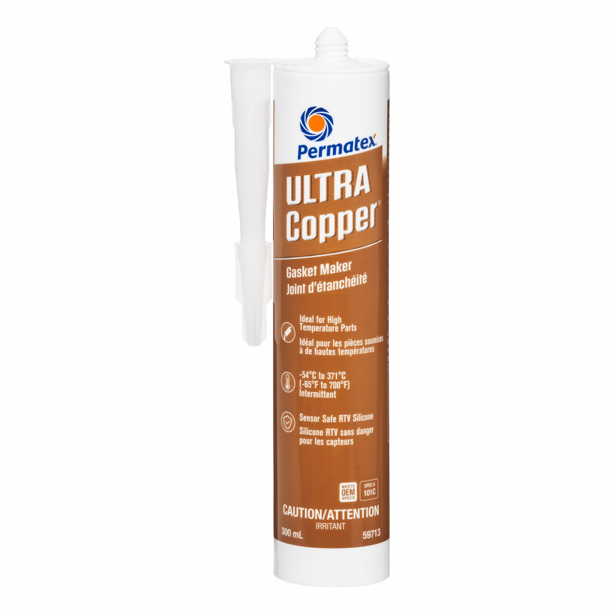 GASKET MAKER, RTV, NON-SAG PASTE, TEMP RANGE -60 TO 371 ° C, CURE 24 HR, COPPER, 300 ML, SILICONE